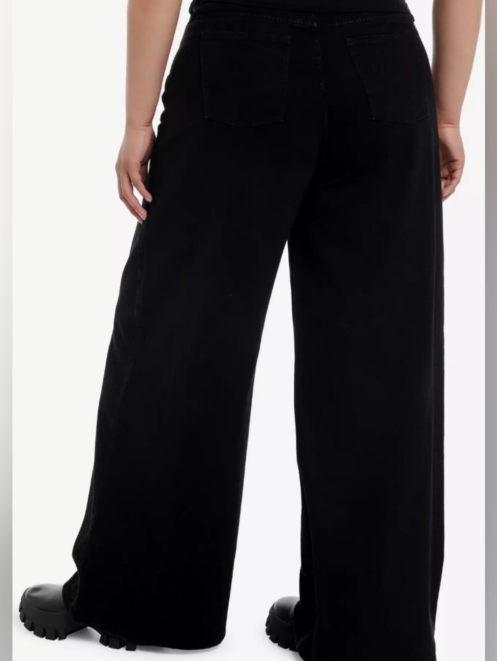 Hot Topic Wing & Star Print Black Wide Leg Jeans Womens Size 22 100% Cotton - Picture 2 of 12